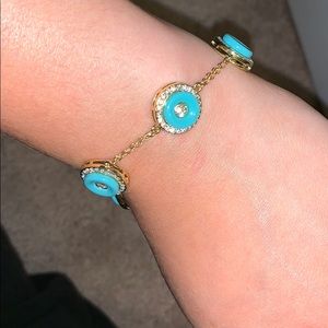 Gold and blue bracelet